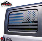 Jeep Wrangler JKU American Flag Window Decals Precut 2011-2018