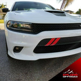 Dodge Charger V8 Vent Hash Marks Front Bumper Decals | Gloss Red | 2015-2019