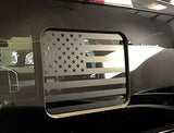 XPLORE OFFROAD - Rear Middle Window American Flag Vinyl Decal Compatible with and Fits F150 F250 F350, Matte Black