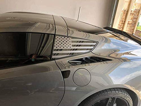 C7 Corvette | Precut American Flag Window Decals | Both Sides | 2014-2019