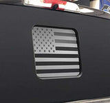 XPLORE OFFROAD - Rear Middle Window American Flag Vinyl Decal Compatible with and Fits F150 F250 F350, Matte Black