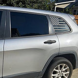 American Flag Window Decals Precut to Fit Jeep Cherokee 2014-2021 | Matte Black