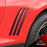 Chevy Camaro Side Vent Insert Stripe Decals | 2010-2015 | Matte Black | Both Sides