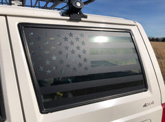 XPLORE OFFROAD - American Flag Window Decals Precut to Fit Jeep Cherokee XJ 1984-2001 | Matte Black