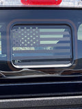 XPLORE OFFROAD - Fits Ford Ranger 2019-2022 American Flag Middle Window Decals | Matte Black | Precut & Free Tools