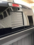 XPLORE OFFROAD - American Flag Truck Middle Window Decals | Matte Black | Universal Fit (14" X 17")