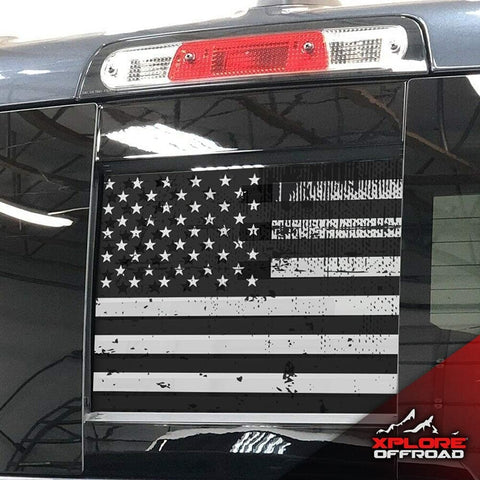 Truck Middle Window American Flag See Through  (15" X 12")