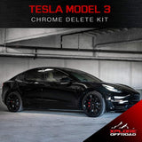 XPLORE OFFROAD Tesla Model 3 | Full Chrome Delete Kit | 2017-2022 (Satin Black)