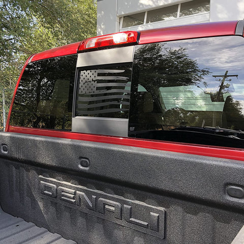 Chevy Silverado Sierra | American Flag Middle Window Decals 2014-2018
